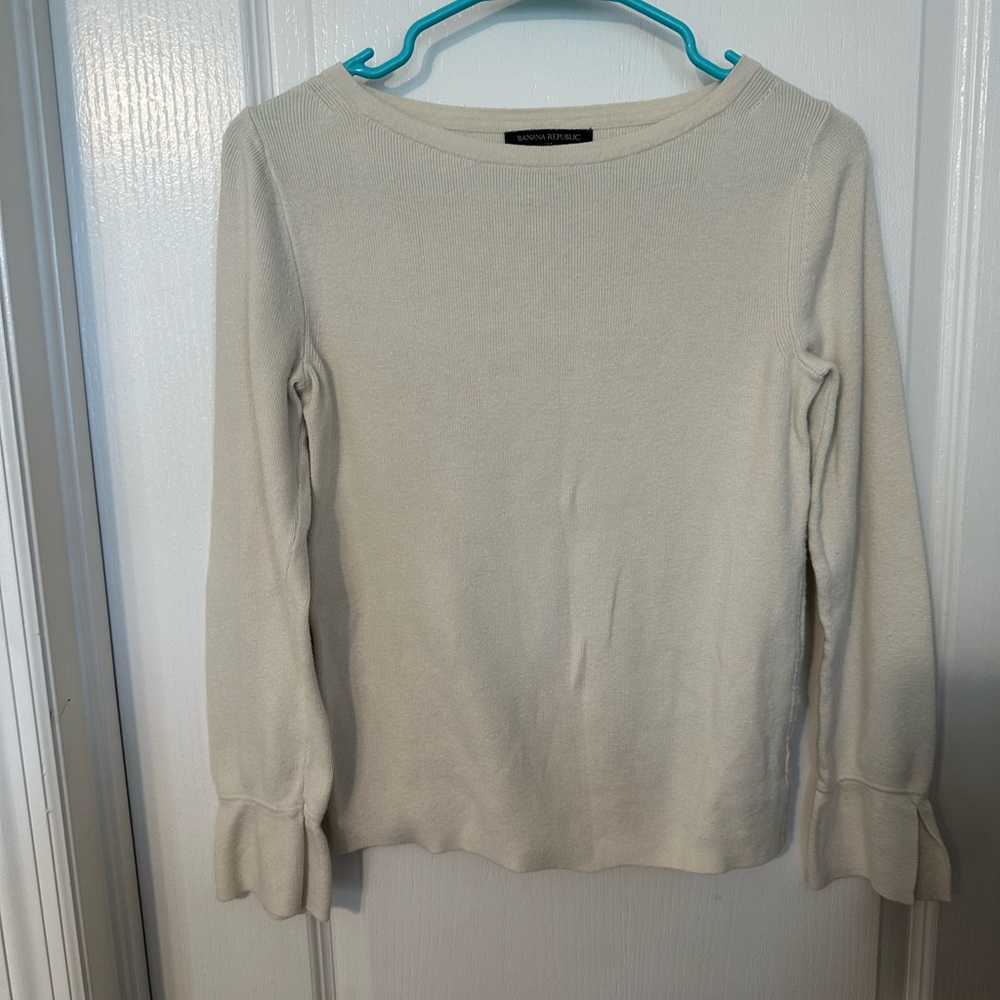 Banana Republic Cream Long Sleeve Top